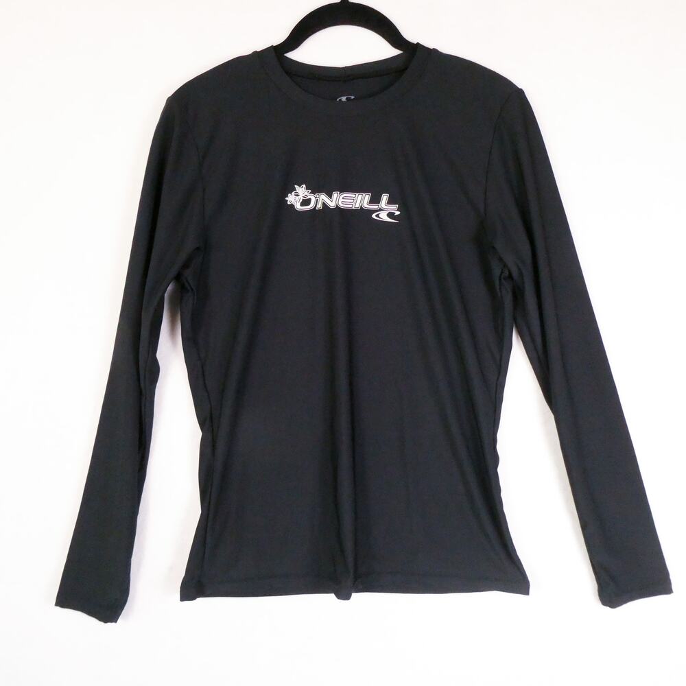 O'Neill Skins Black Rash Guard Size M Long Sleeve Swimwear UPF50+ Sun Protection